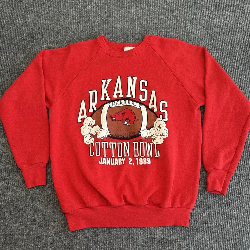vintage red 1989 Arkansas Cotton Bowl crewneck sweatshirt Collegiate Football